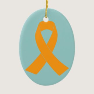 Orange Awareness Ribbon - Leukemia, MS Ceramic Ornament