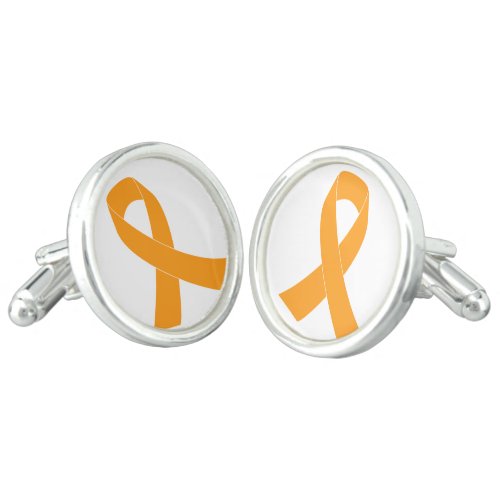 Orange Awareness Ribbon _ Leukemia MS Cufflinks