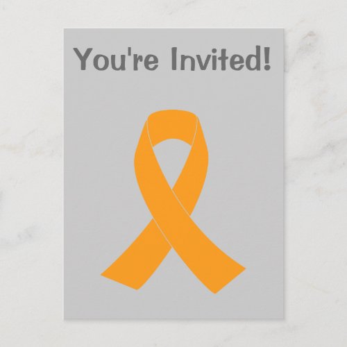 Orange Awareness Ribbon _ Leukemia MS Invitation Postcard