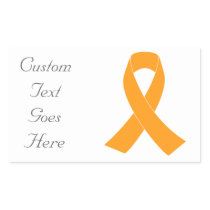 Orange Awareness Ribbon - Leukemia, MS Rectangular Sticker