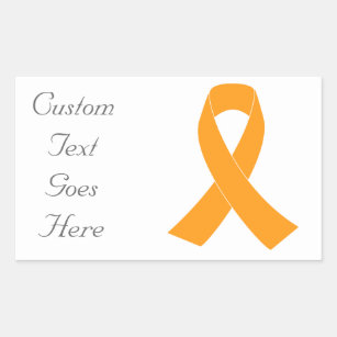 Orange Awareness Ribbon - Leukemia, MS Rectangular Sticker