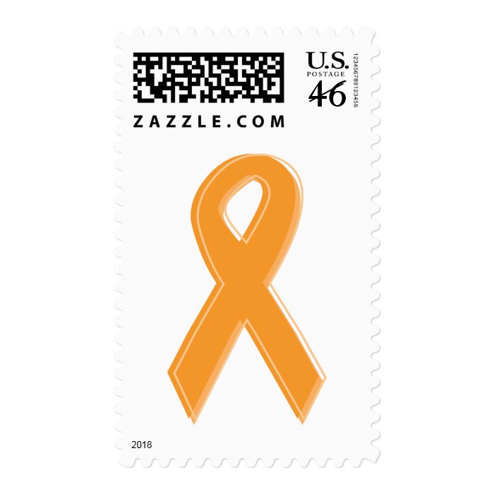 Orange Awareness Ribbon Postage Stamp