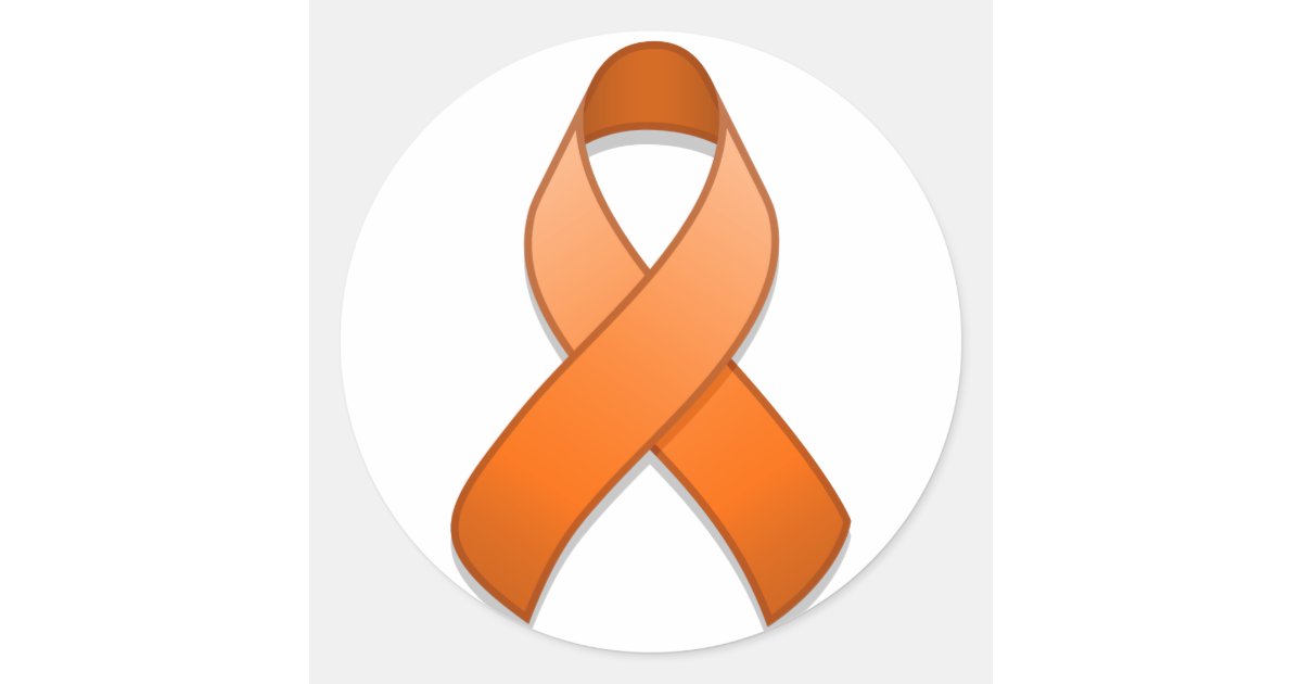 Orange Awareness Ribbon Round Sticker | Zazzle