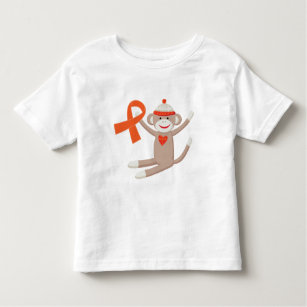 Orange Awareness Ribbon Sock Monkey Toddler T-shirt