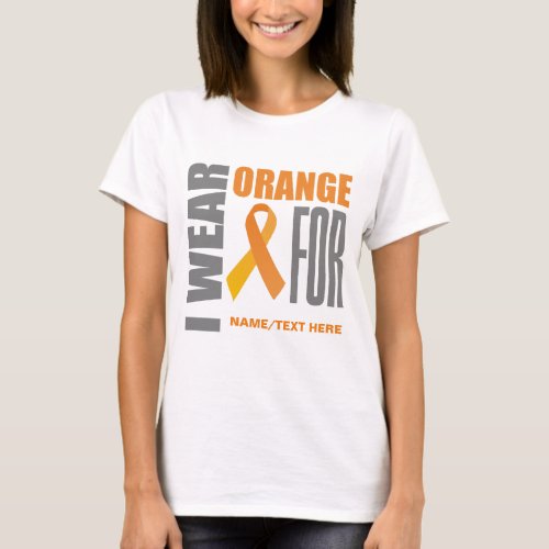 Orange awareness ribbon T_Shirt