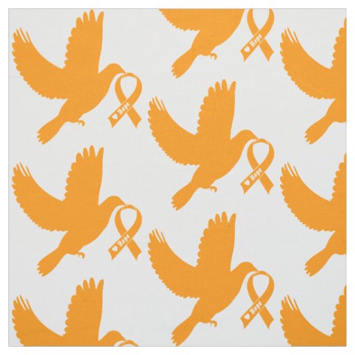Orange Awareness Ribbon with Dove of Hope Fabric
