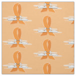 Orange Awareness Ribbon with Swans Fabric