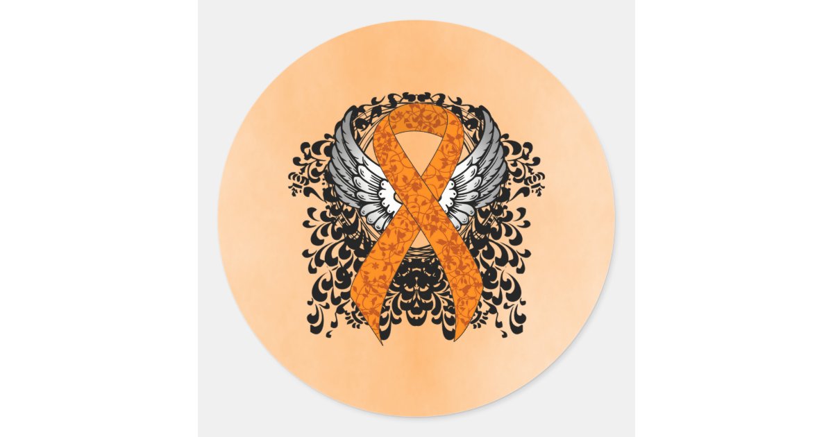 Orange Awareness Ribbon Sticker