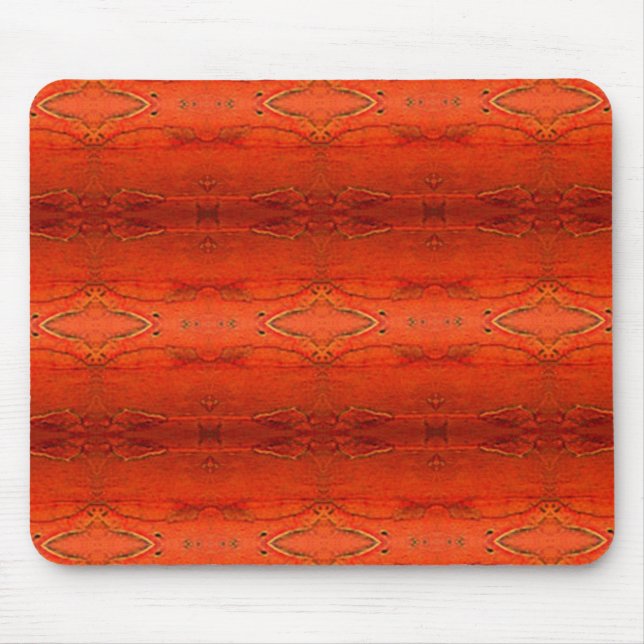 Orange Aztec Pattern Mouse Pad (Front)