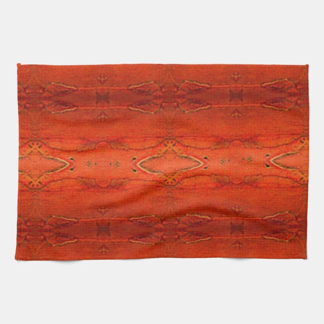 Orange Aztec Pattern Towel (Horizontal)