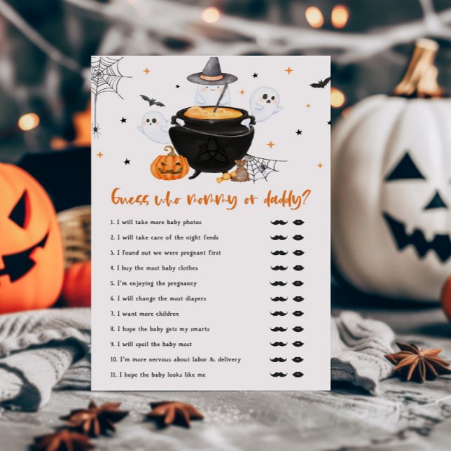 Orange Baby Brewing Guess who Mommy or Daddy Game (Baby is Brewing Baby Shower Guess who Mommy or Daddy Game
)