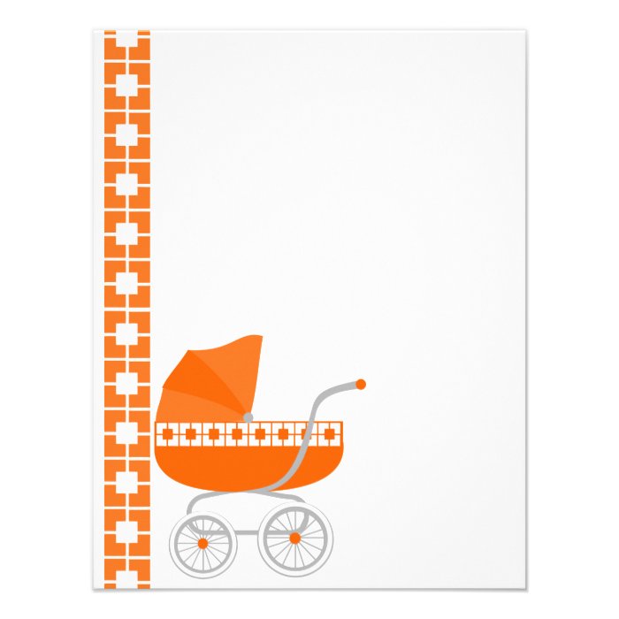 orange Baby Buggy Custom Invite