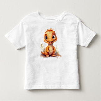 Orange baby dinosaur toddler t-shirt