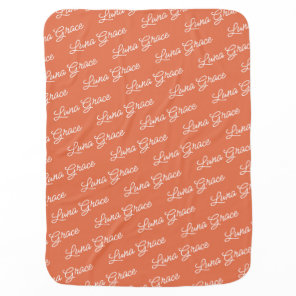 Orange Baby Girl Boy Personalized Name Custom Blanket