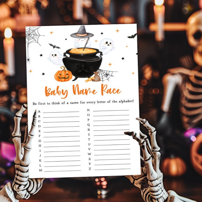 Orange Baby is Brewing Baby Name Race Game (Baby is Brewing Baby Shower Baby Name Race Game)