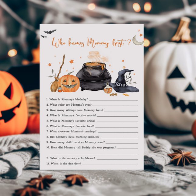 Orange Baby is Brewing Who knows Mommy Best Game (Baby is Brewing Baby Shower Who knows Mommy Best Game)