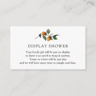 Orange Baby or Bridal Shower Enclosure Card