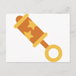 orange baby rattle postcard