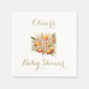 Orange Baby Shower Gender Neutral Citrus Napkins
