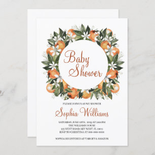 Orange Baby Shower Invitation
