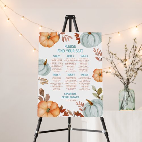 Orange Baby Sprinkle Blue Pumpkin Fall Baby Shower Foam Board