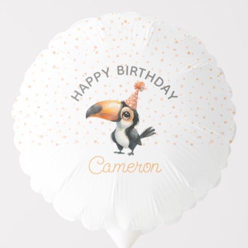 Orange Baby Toucan kidâs birthday celebration  Balloon