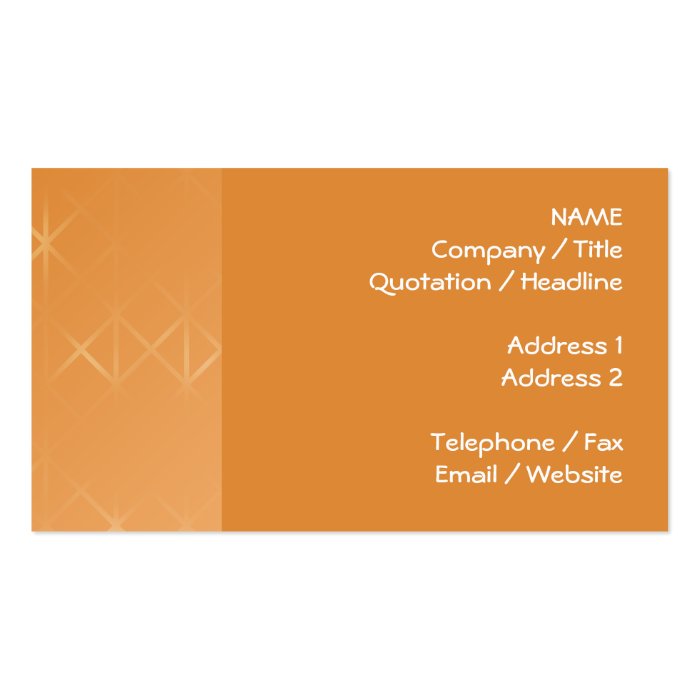 Orange Background. Abstract Misty Grid Design. Business Card Template