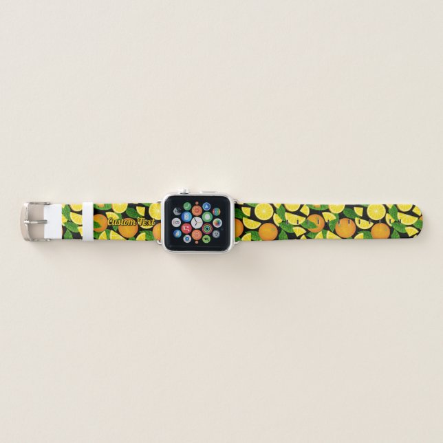 Orange Background Apple Watch Band (Front)