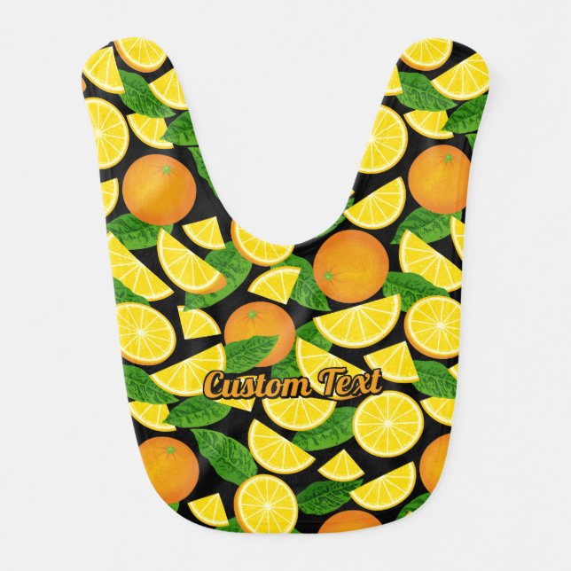 Orange Background Baby Bib (Front)
