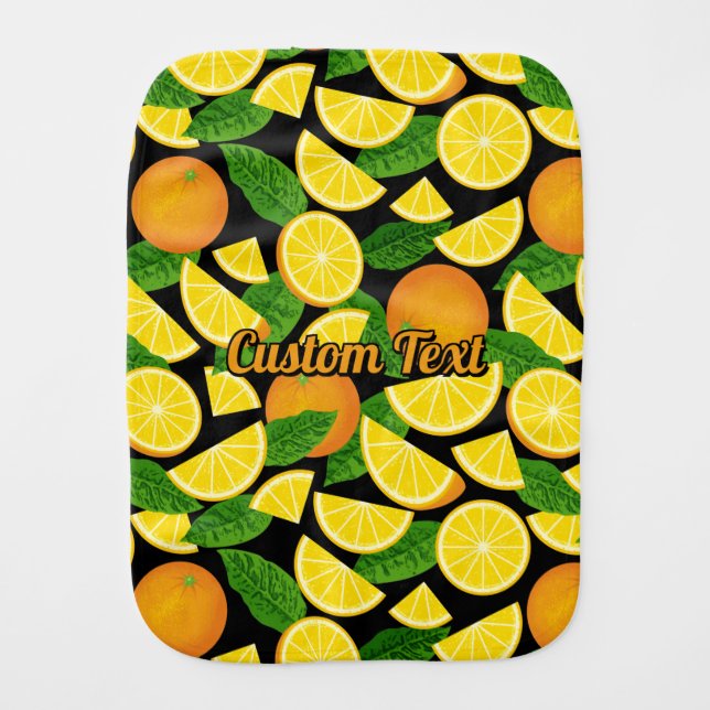 Orange Background Baby Burp Cloth (Front)