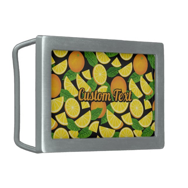 Orange Background Belt Buckle (Front Left)