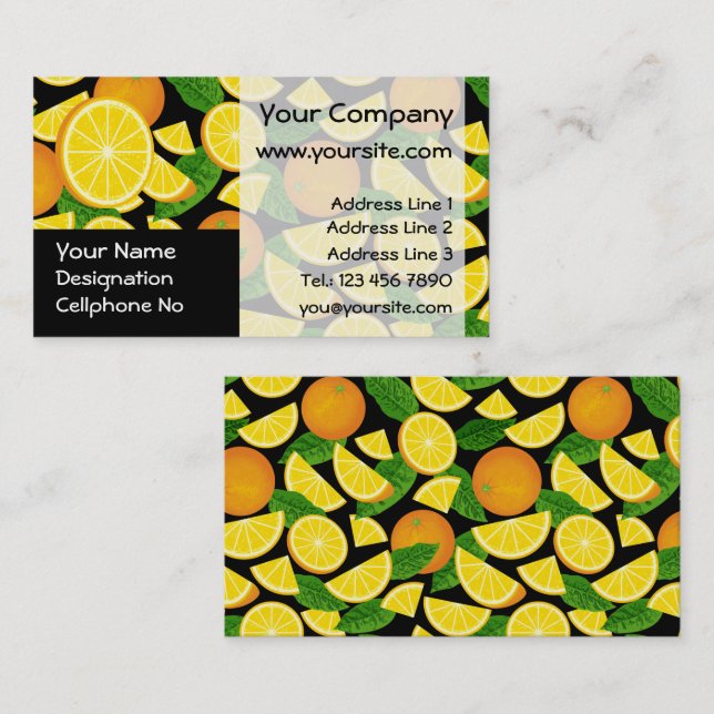 Orange Background Business Card (Front/Back)