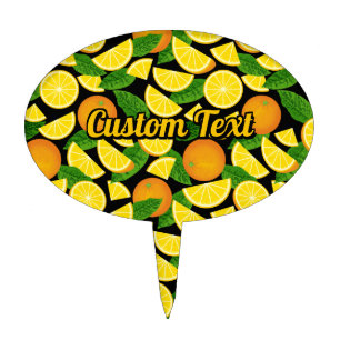 Orange Background Cake Topper