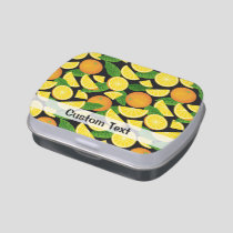 Orange Background Candy Tin
