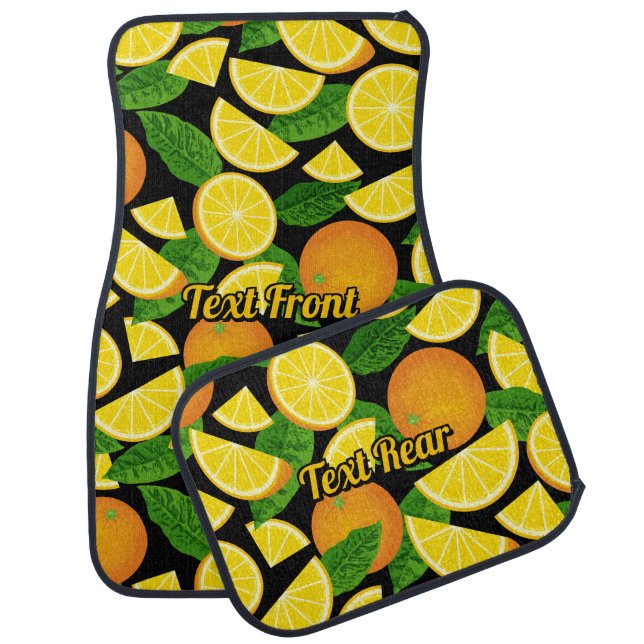 Orange Background Car Floor Mat (Set)