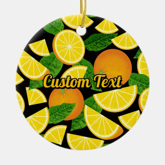 Orange Background Ceramic Ornament (Front)