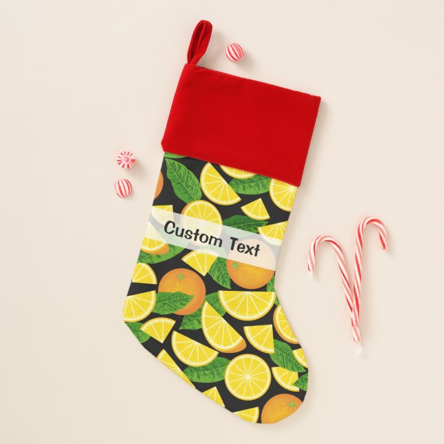 Orange Background Christmas Stocking (Front)