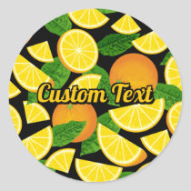 Orange Background Classic Round Sticker