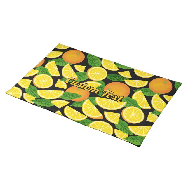Orange Background Cloth Placemat (On Table)
