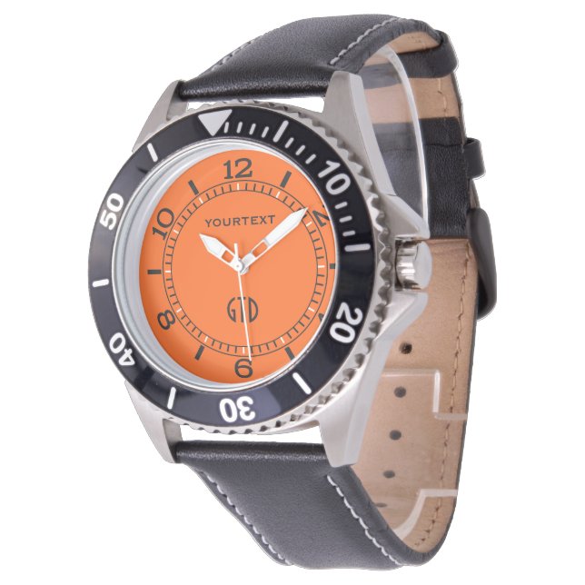 Orange Background Color Personalize This! Watch (Angled)
