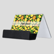 Orange Background Desk Business Card Holder