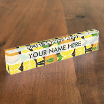 Orange Background Desk Name Plate