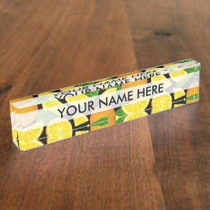 Orange Background Desk Name Plate