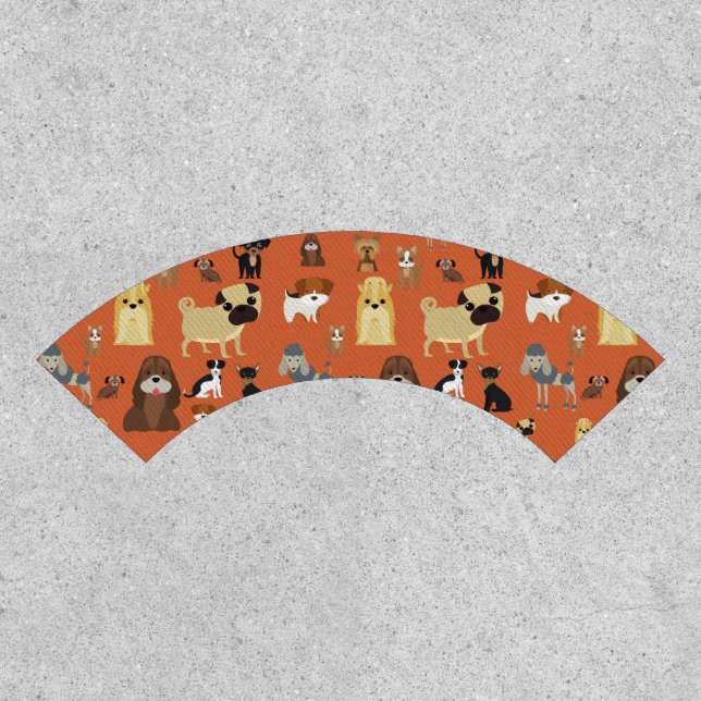 orange background dogs pattern. patch (Front)