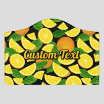 Orange Background Door Sign