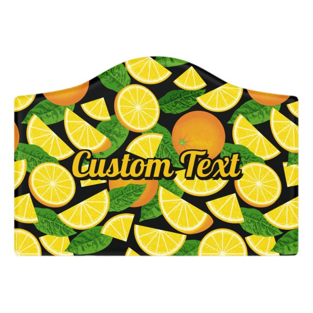 Orange Background Door Sign (Small Crest Front)