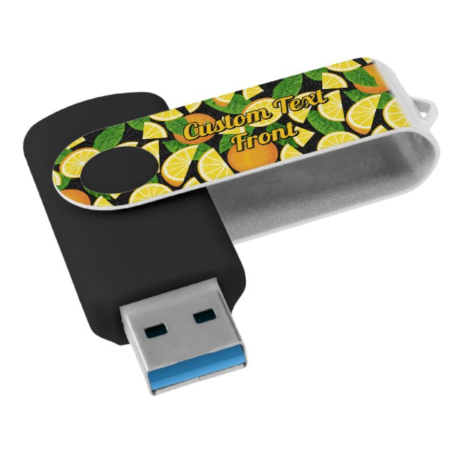 Orange Background Flash Drive (Angled)