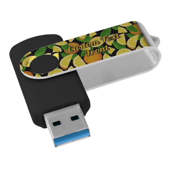 Orange Background Flash Drive (Angled)