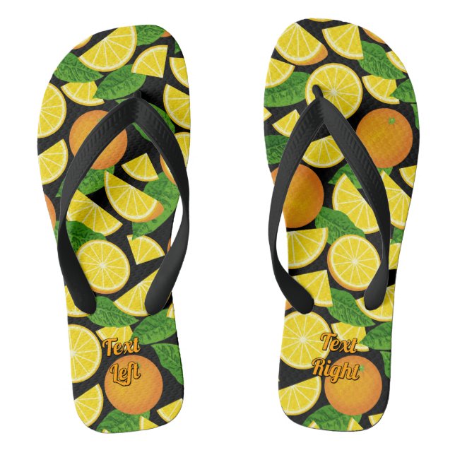 Orange Background Flip Flops (Footbed)