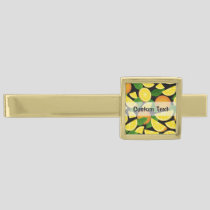 Orange Background Gold Finish Tie Bar